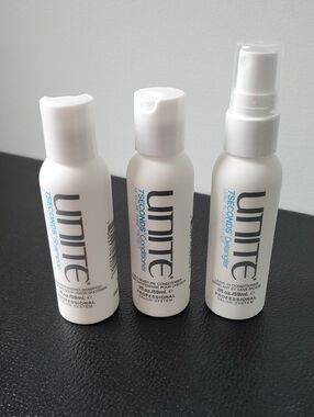 UNITE 7SECONDS White Travel Shampoo, Conditioner & Detangler Set